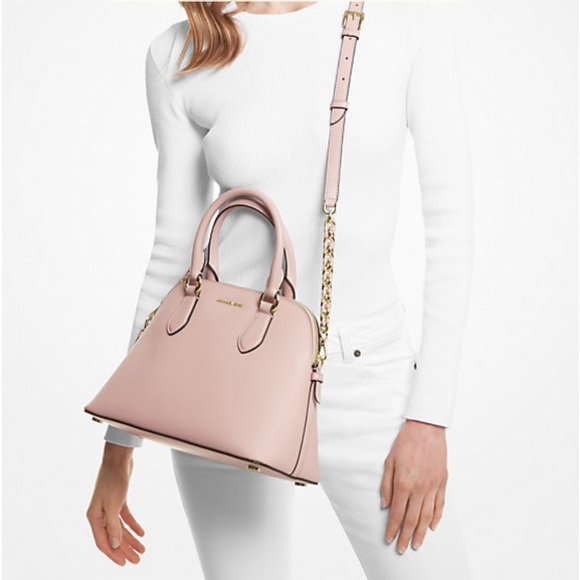 MICHAEL KORS VERONICA MEDIUM DOME
Saffiano Leather SATCHEL SOFT PINK COLOR - Picture 2 of 14